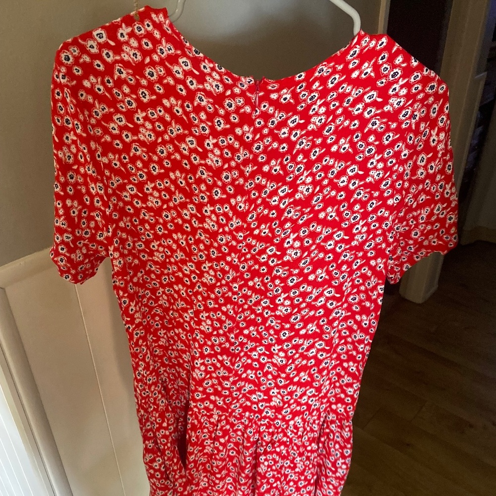 Monoprix red floral dress